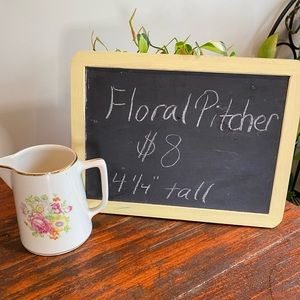Vintage floral mini pitcher. Very sweet for your kitchen or bathroom!